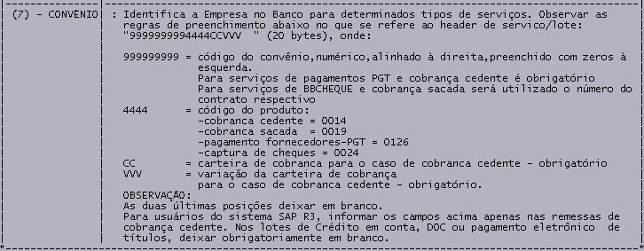 Configuração do Convênio de Cobrança